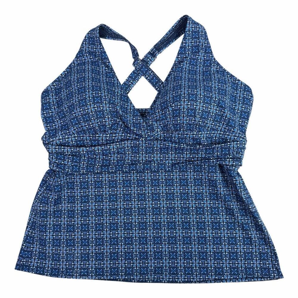 Lands End Women's size 14-16 DD Plunge V-neck Tankini Top